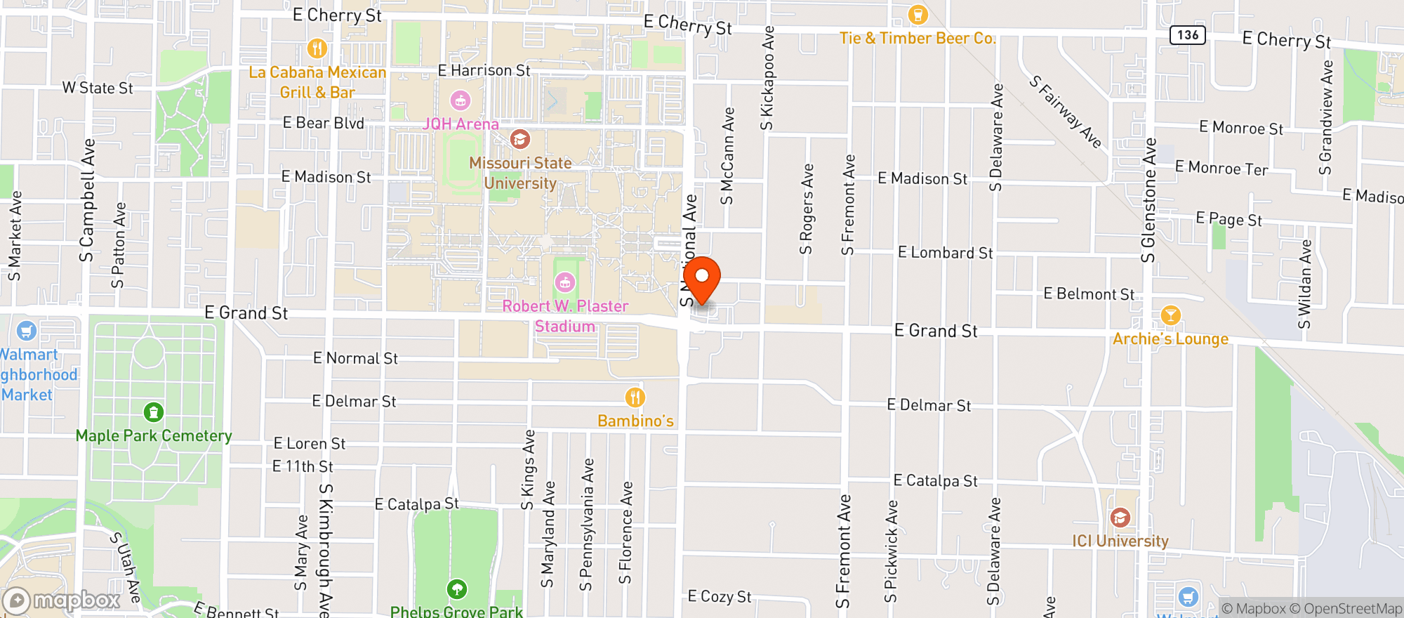 Map showing Rapid Roberts #1033