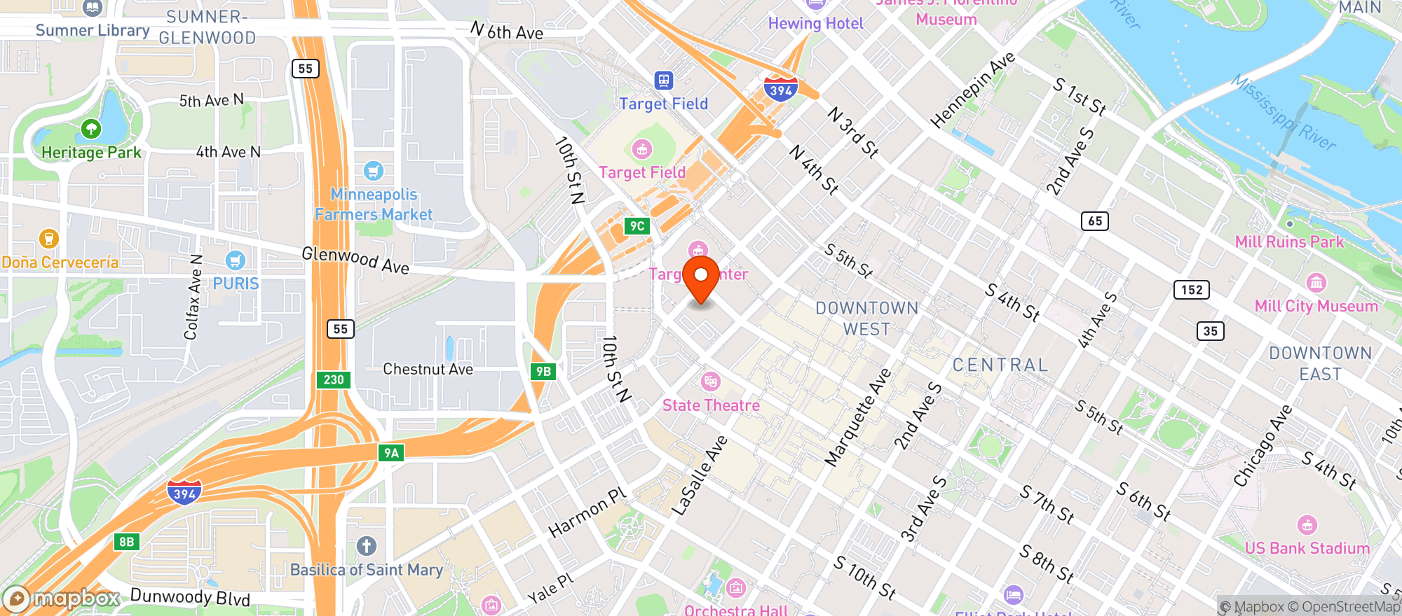Map showing First Avenue