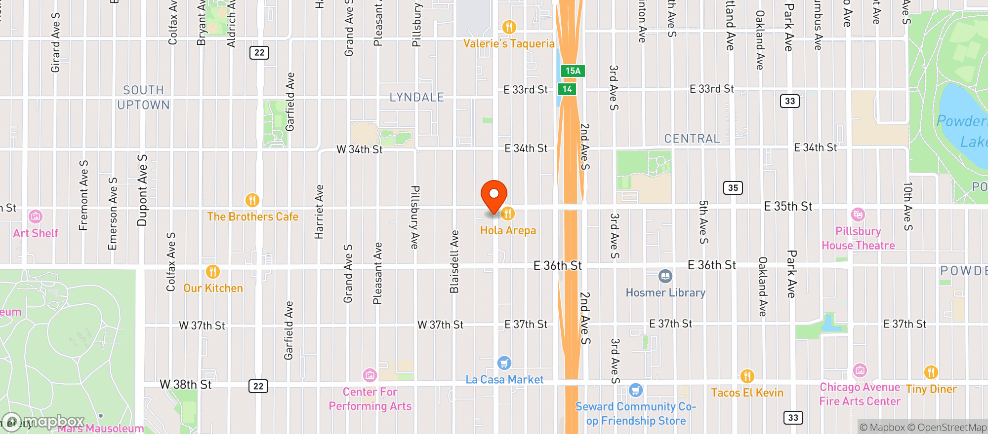 Map showing Marigold
