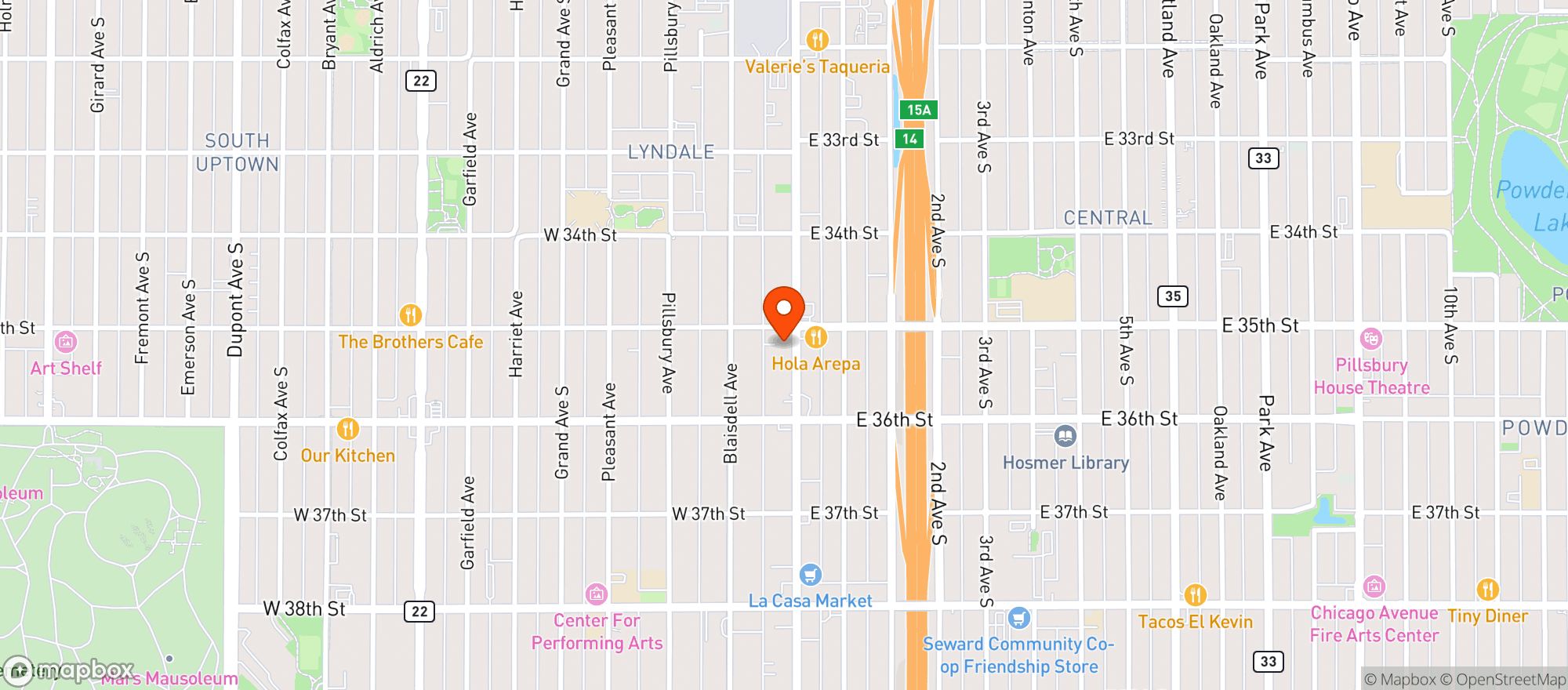 Map showing PAT'S TAP