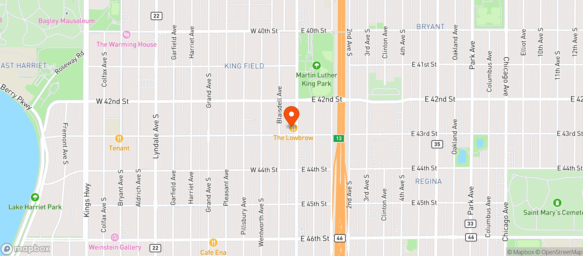 Map showing Lowbrow