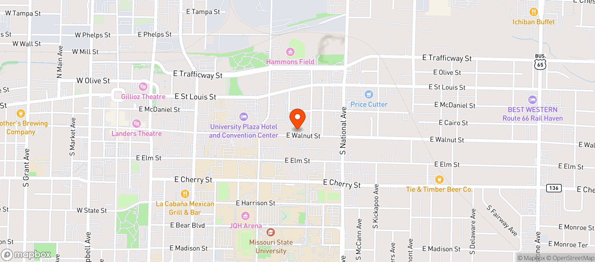 Map showing Ebbets Field