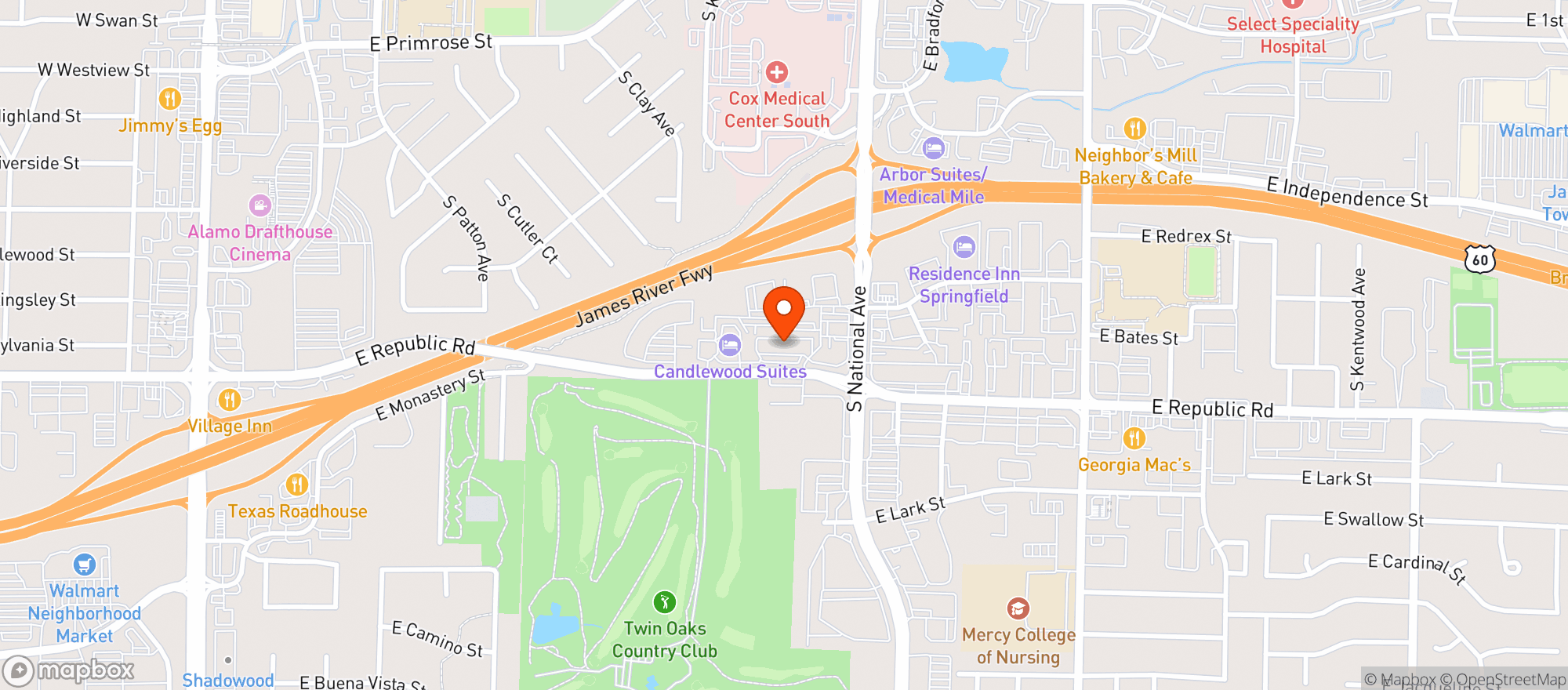 Map showing Sidebar Springfield