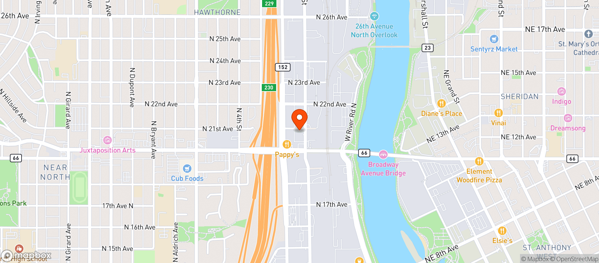 Map showing Meteor
