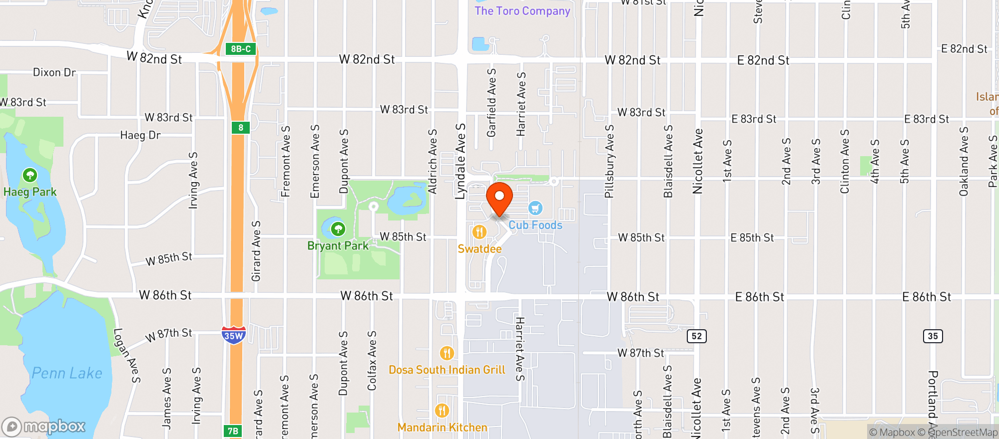 Map showing CUB FOODS