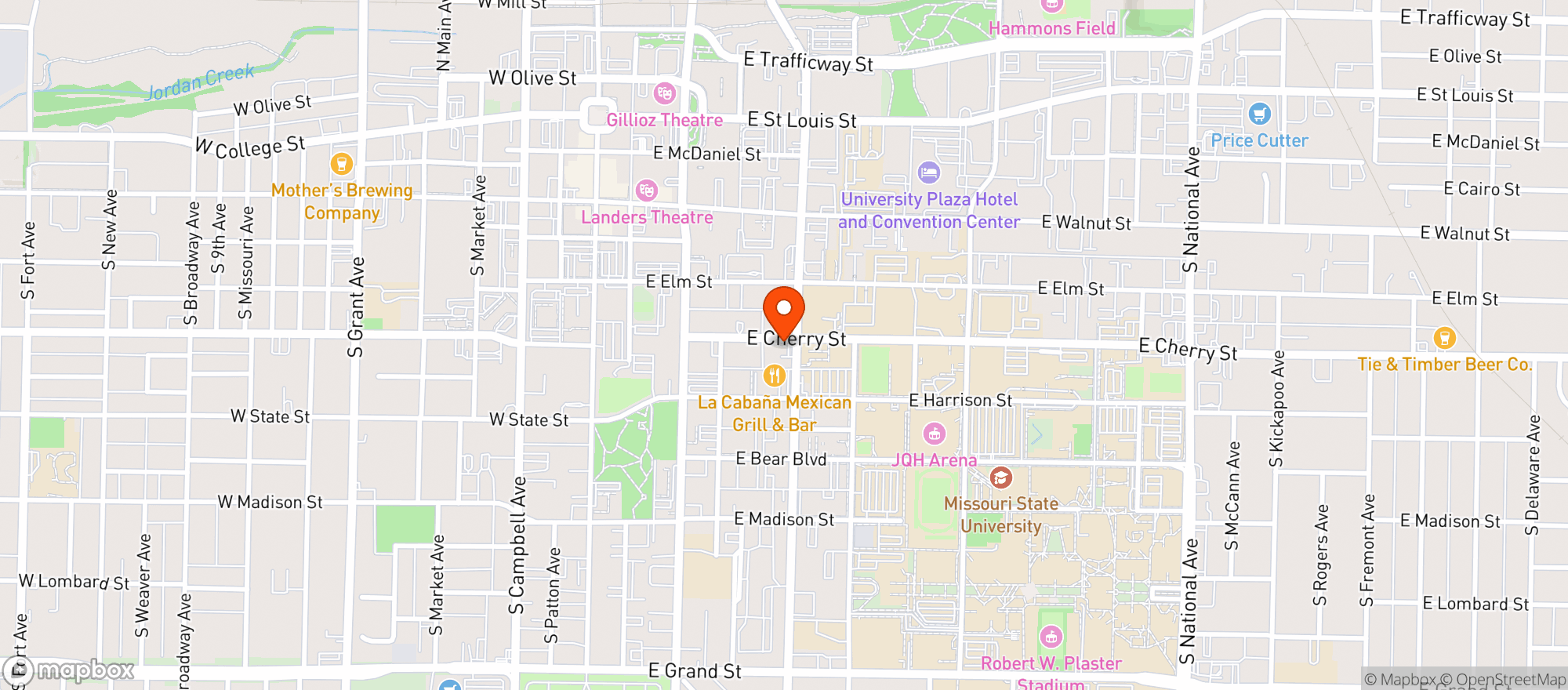 Map showing University Convenience