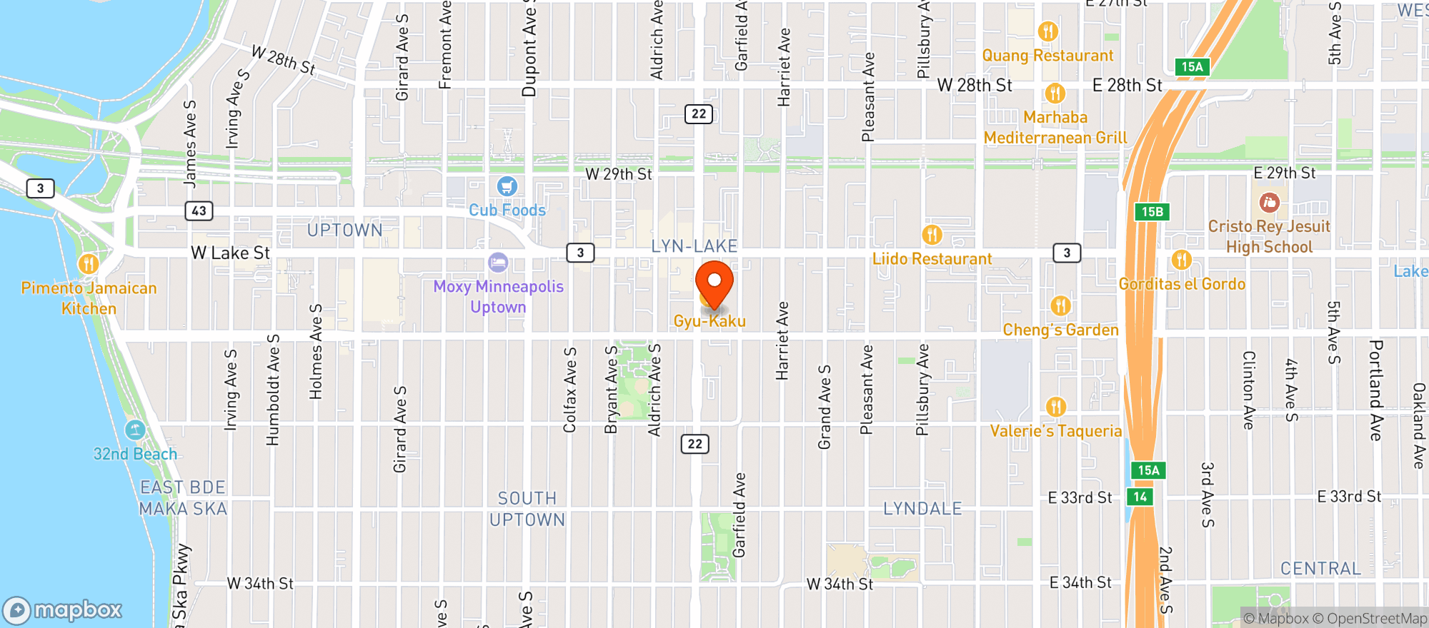Map showing Trichome Lounge