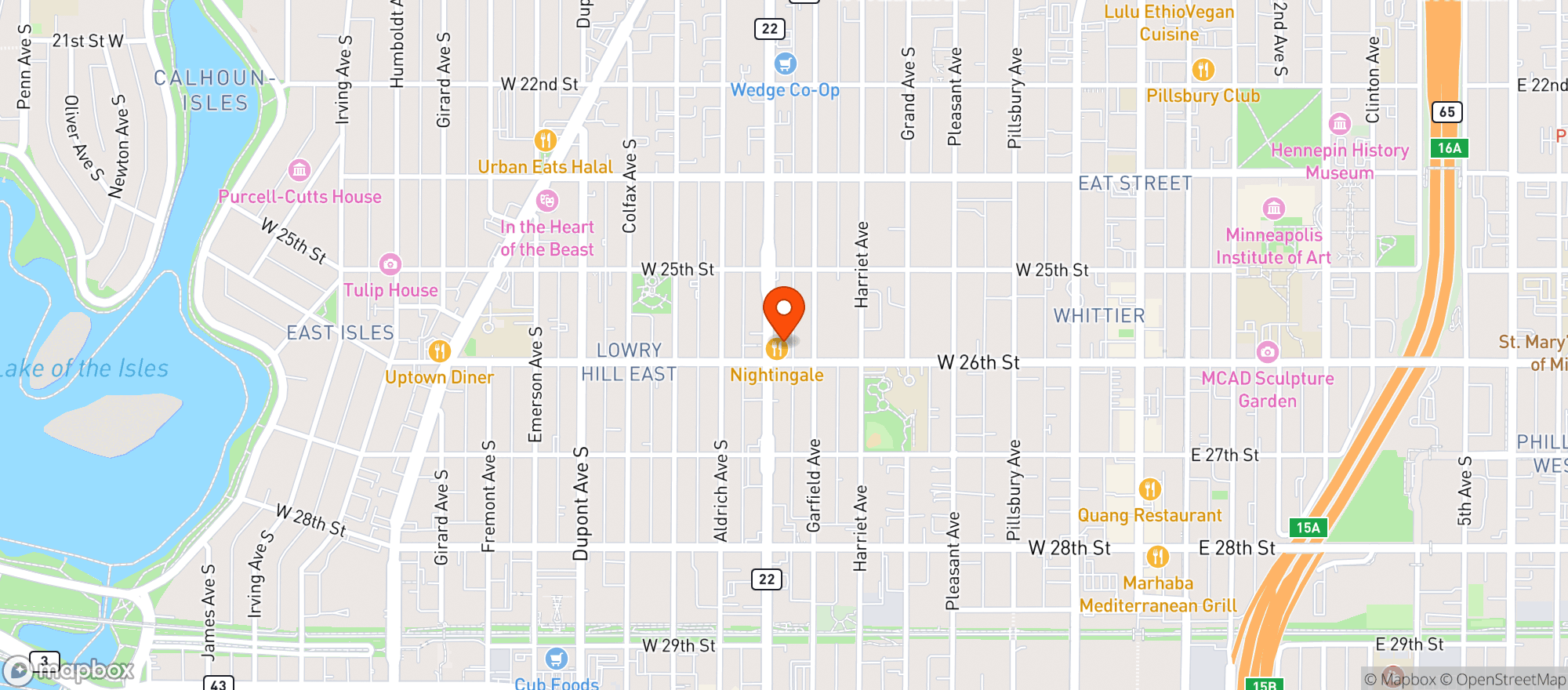 Map showing Nightingale