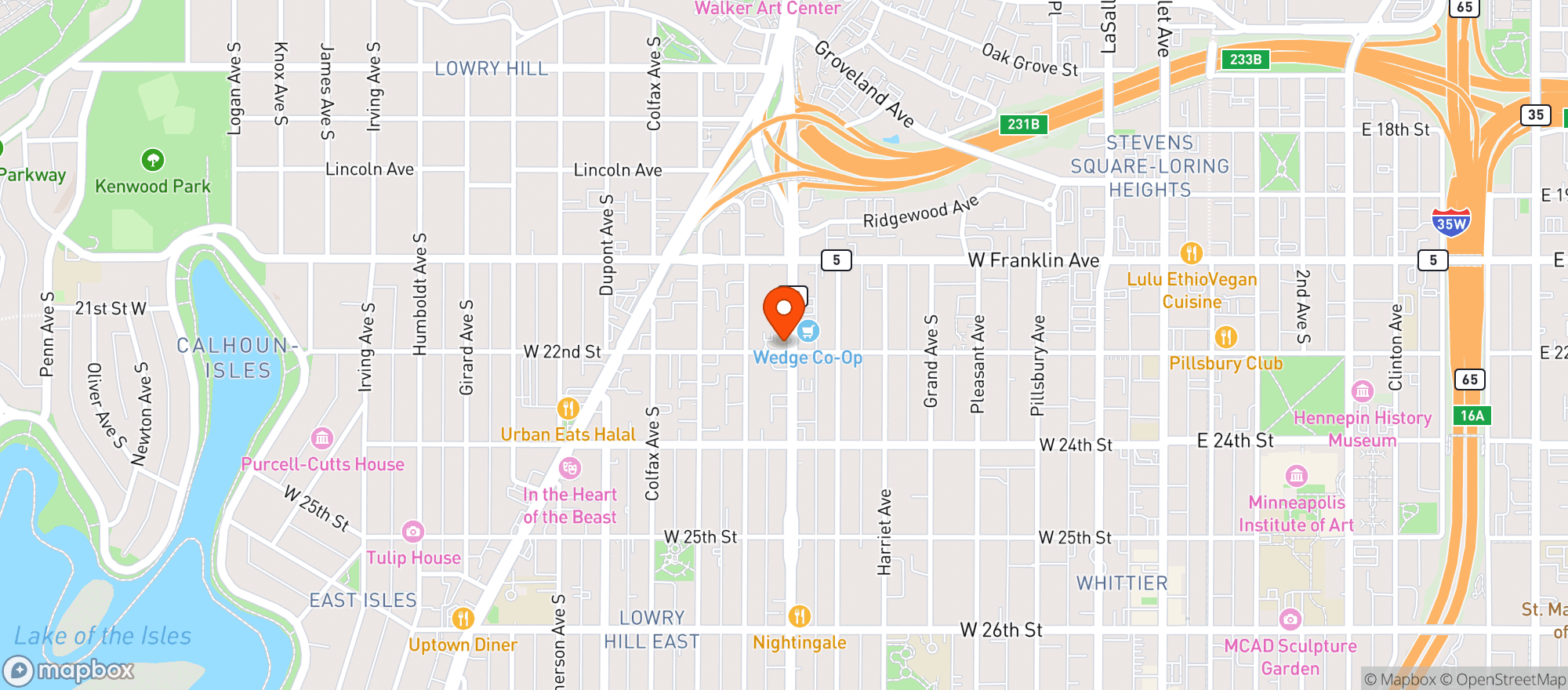 Map showing Bebe Zito Ice Cream & Burgers