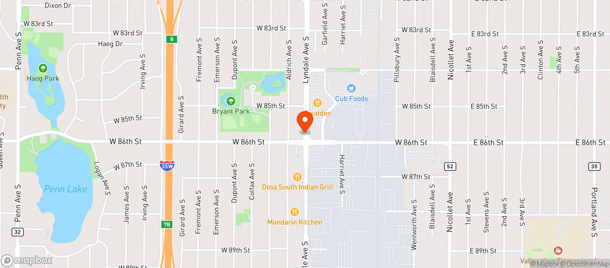 Map showing Smokeless Vape + Cbd Bloomington