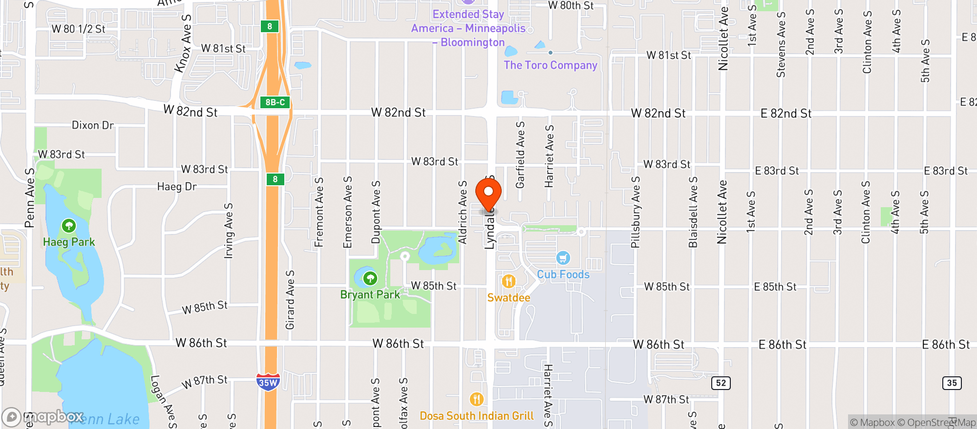 Map showing Merwin Liquors