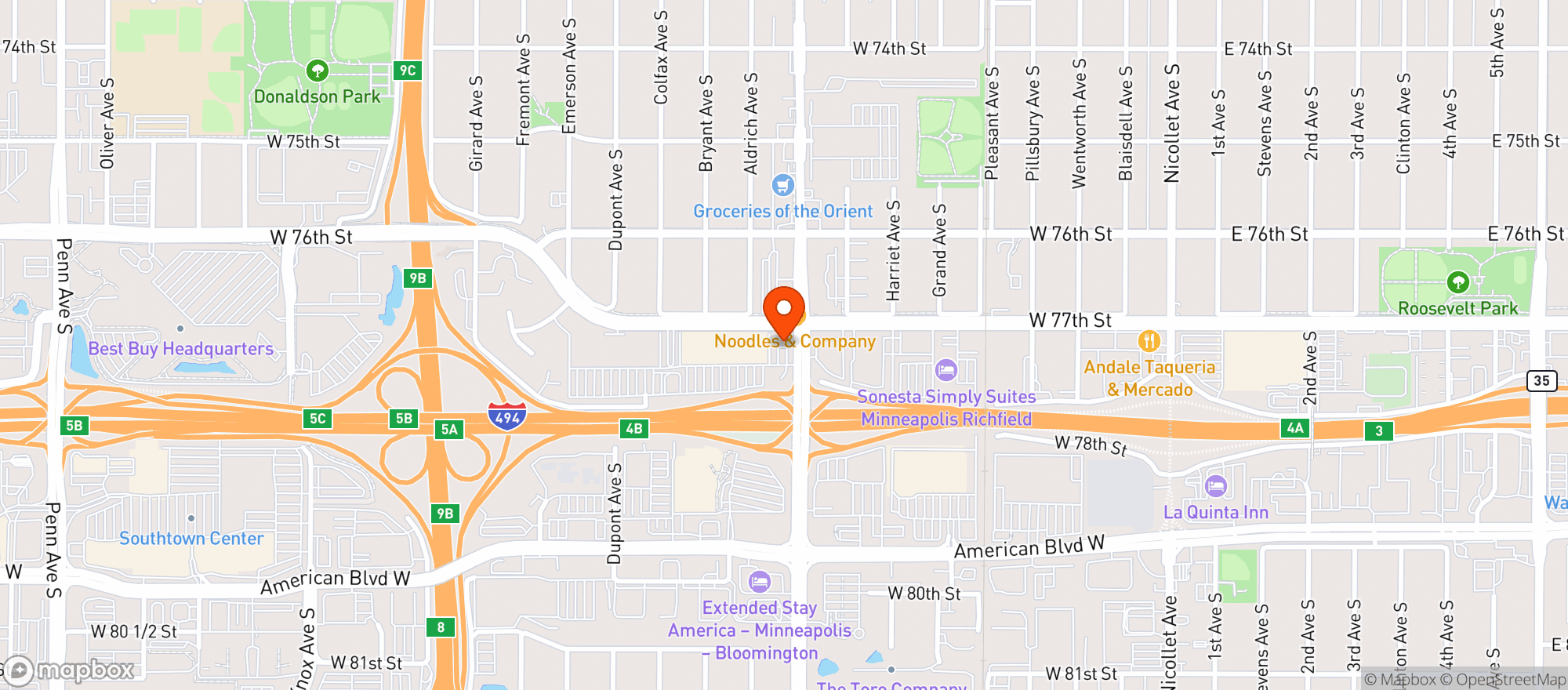 Map showing RICHFIELD LIQUORS