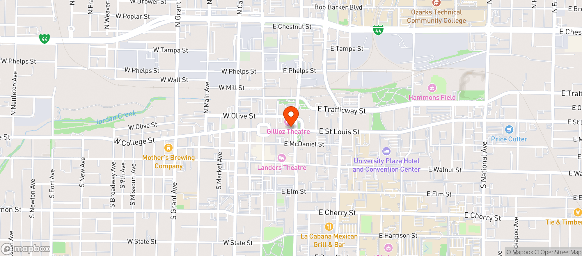 Map showing Park Central Market