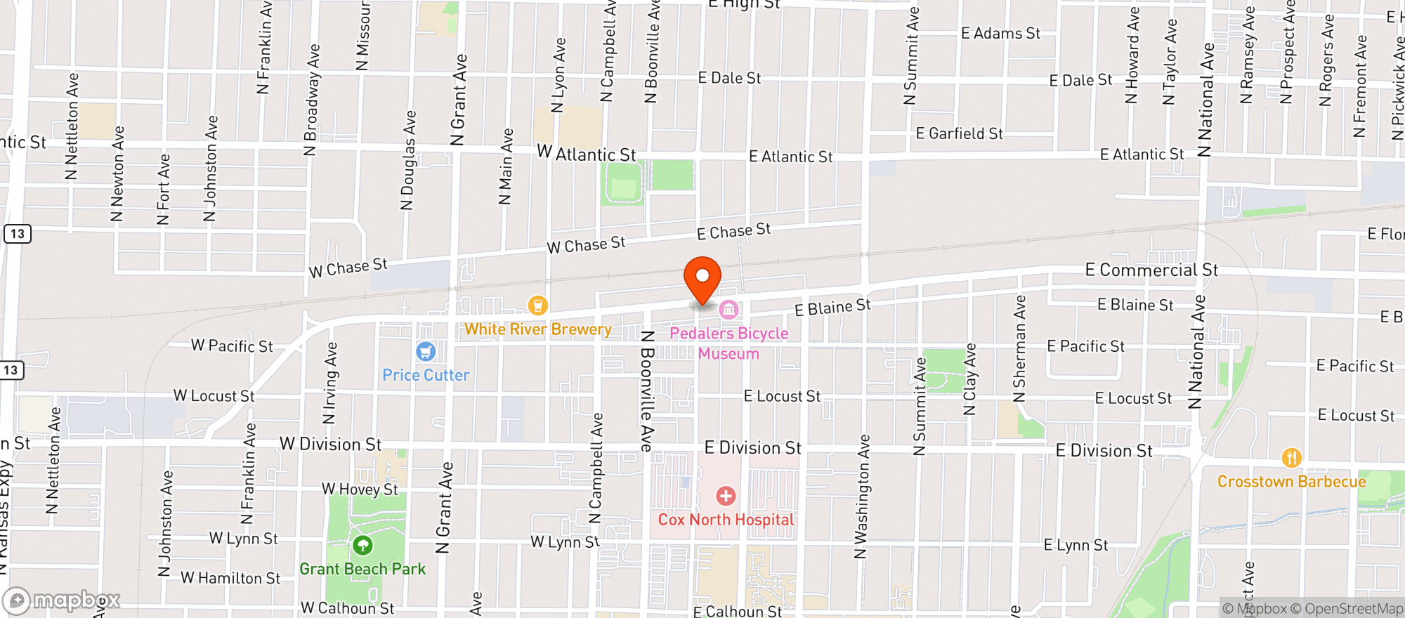 Map showing La Roux Bistro