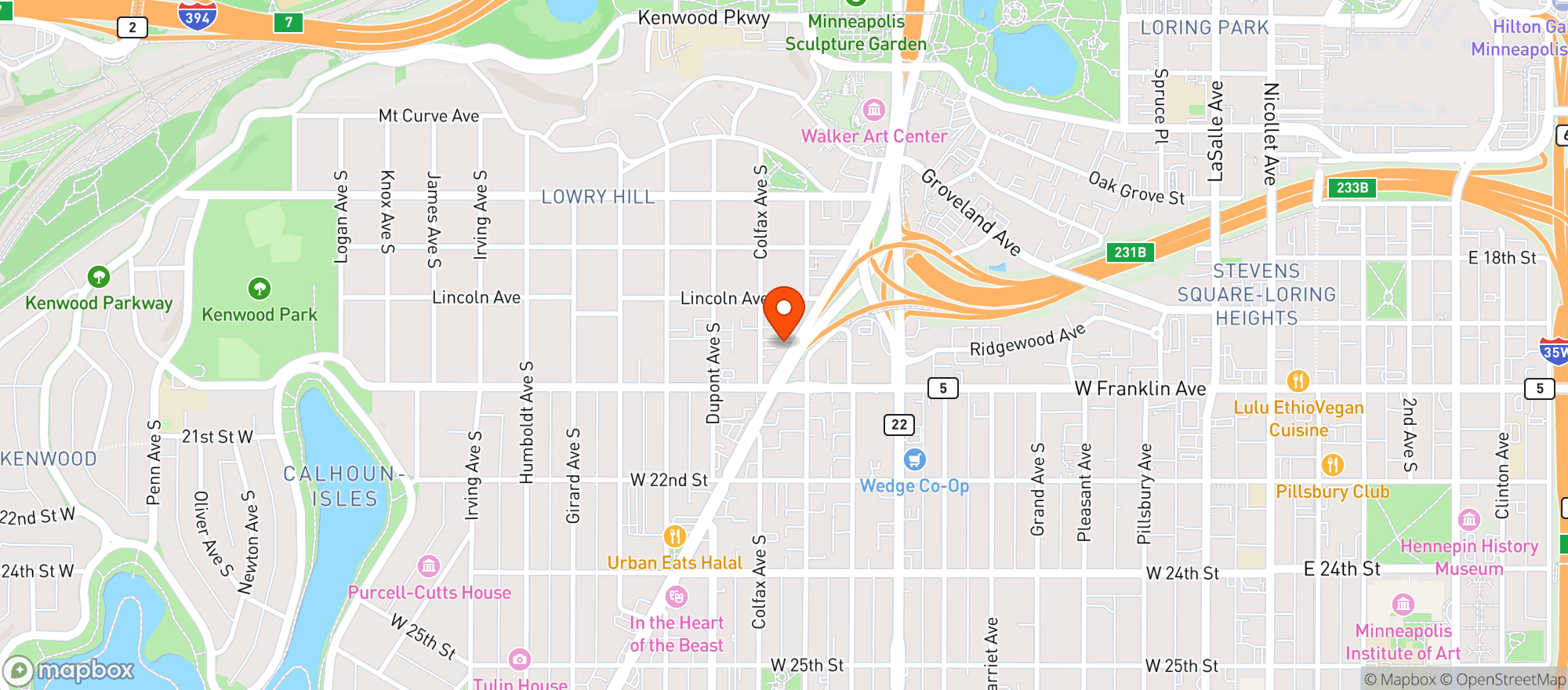Map showing Lowry Hill Liquor
