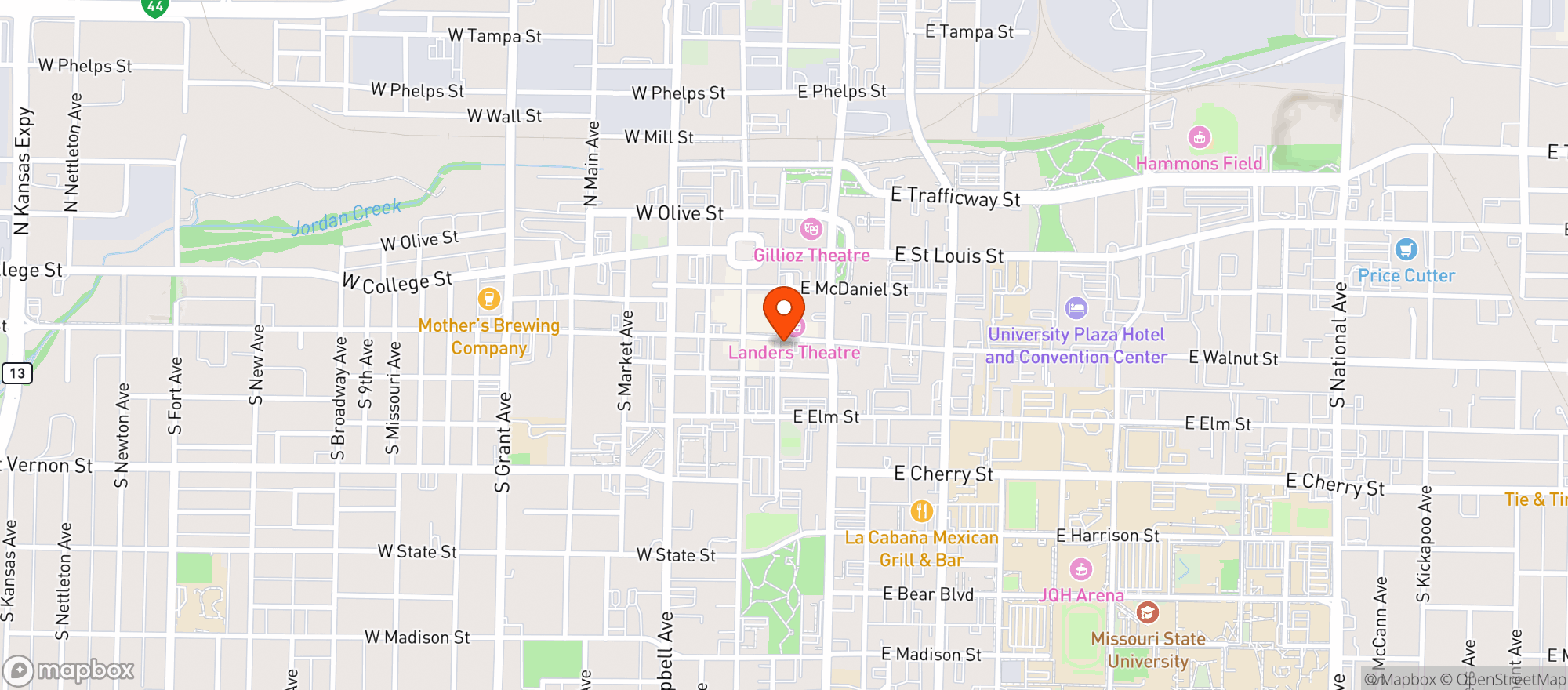 Map showing Shot Shack