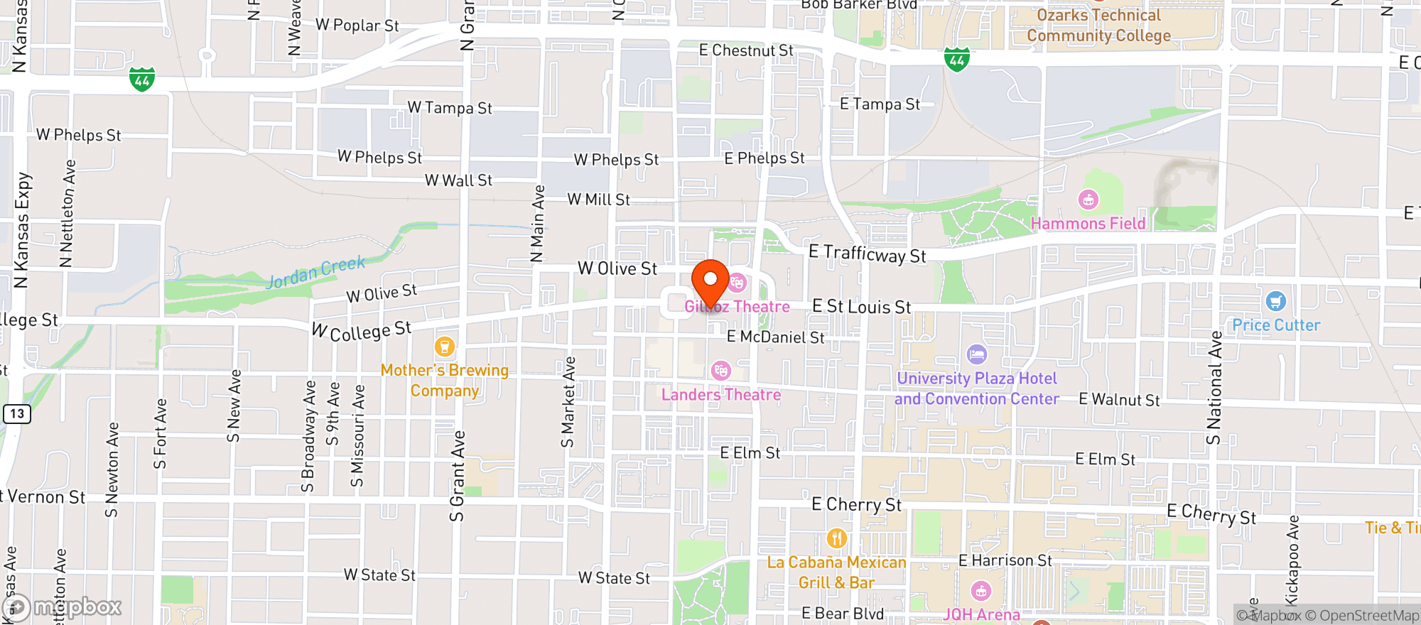 Map showing Bizarre Bar Downtown
