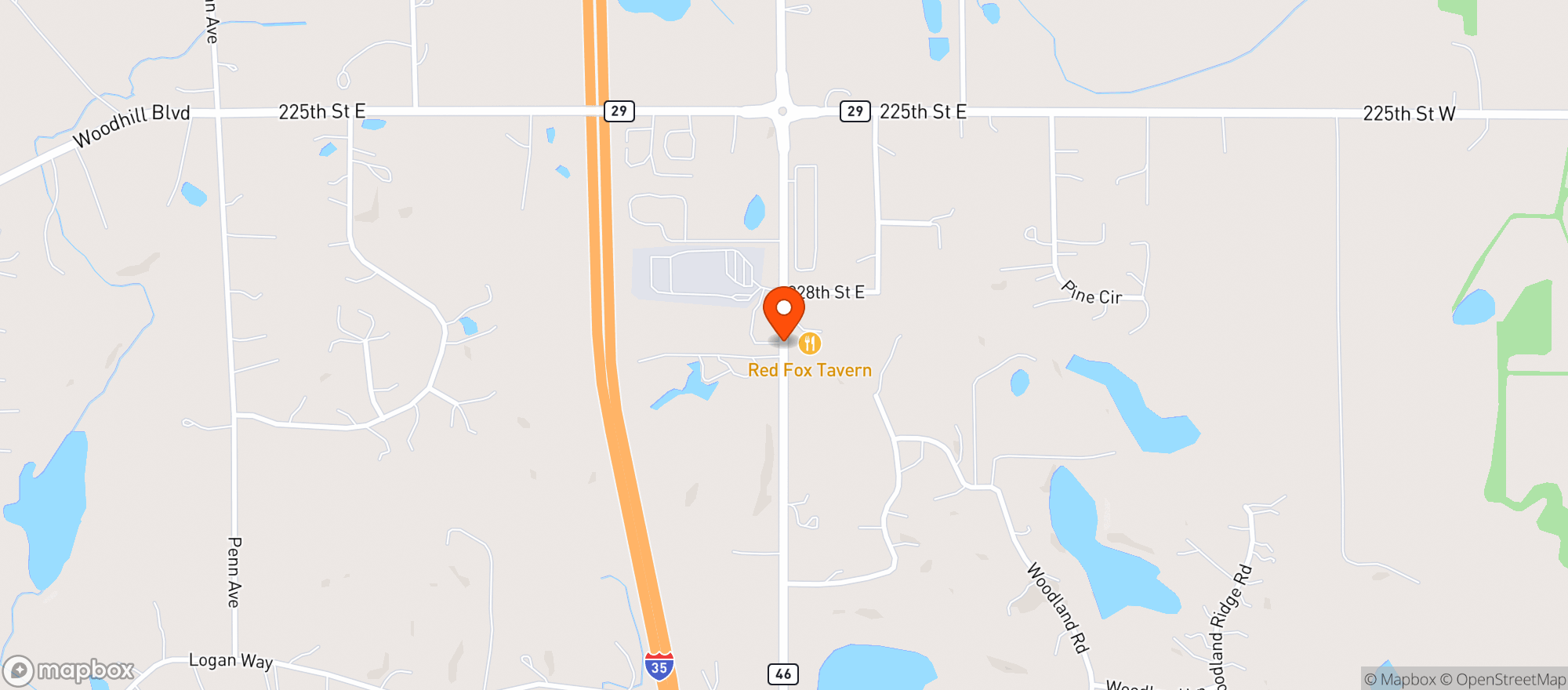 Map showing Red Fox Tavern