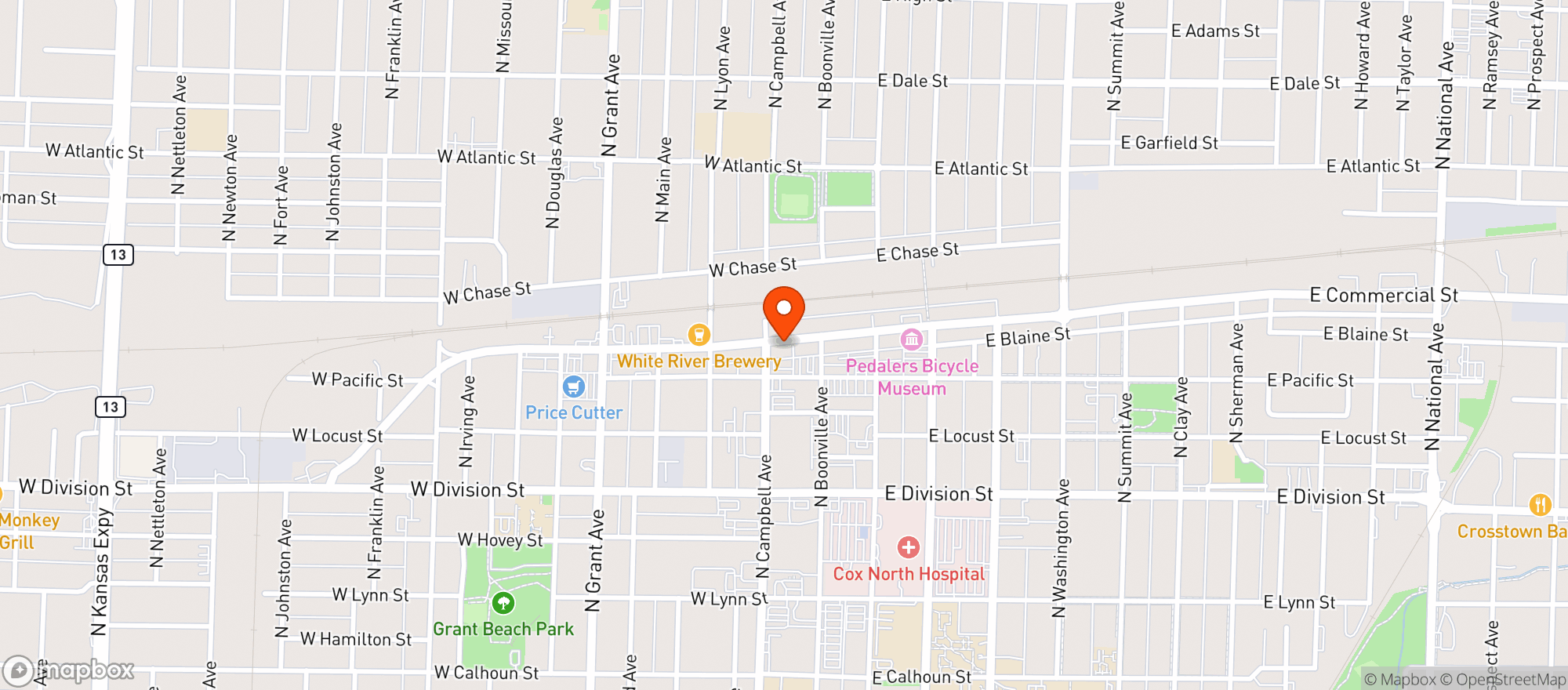 Map showing Lindburgs Tavern