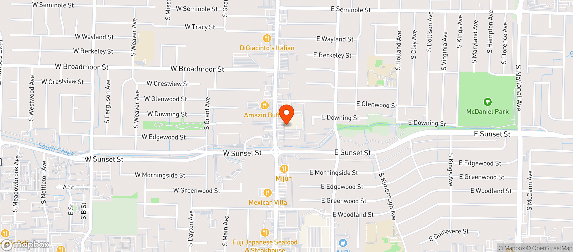 Map showing Oxo Bar And Grill