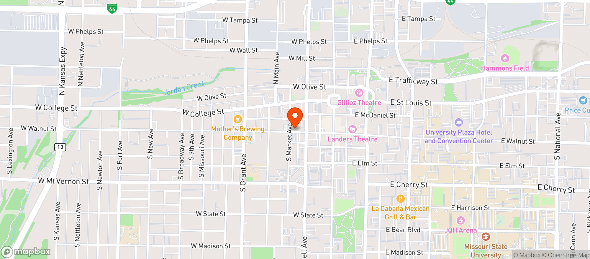 Map showing 425 Downtown