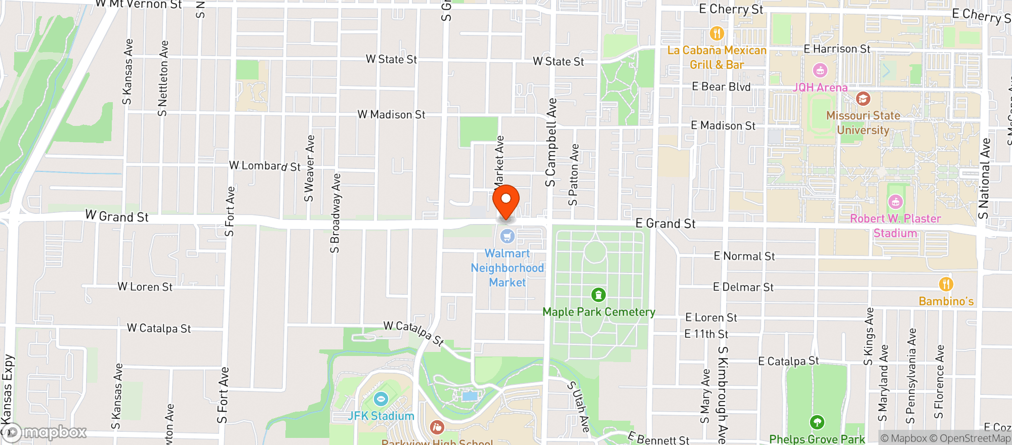 Map showing Walmart Neighborhood Mkt