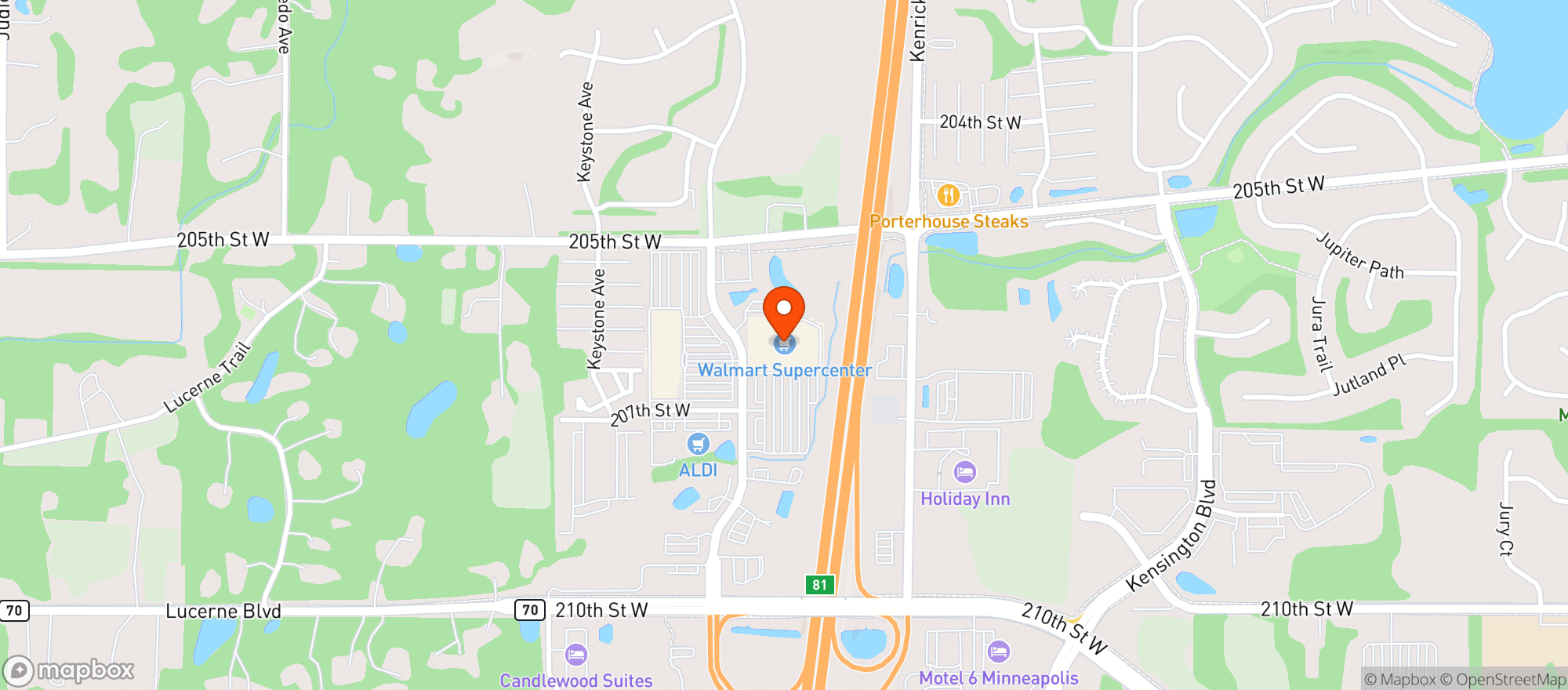Map showing Walmart Supercenter