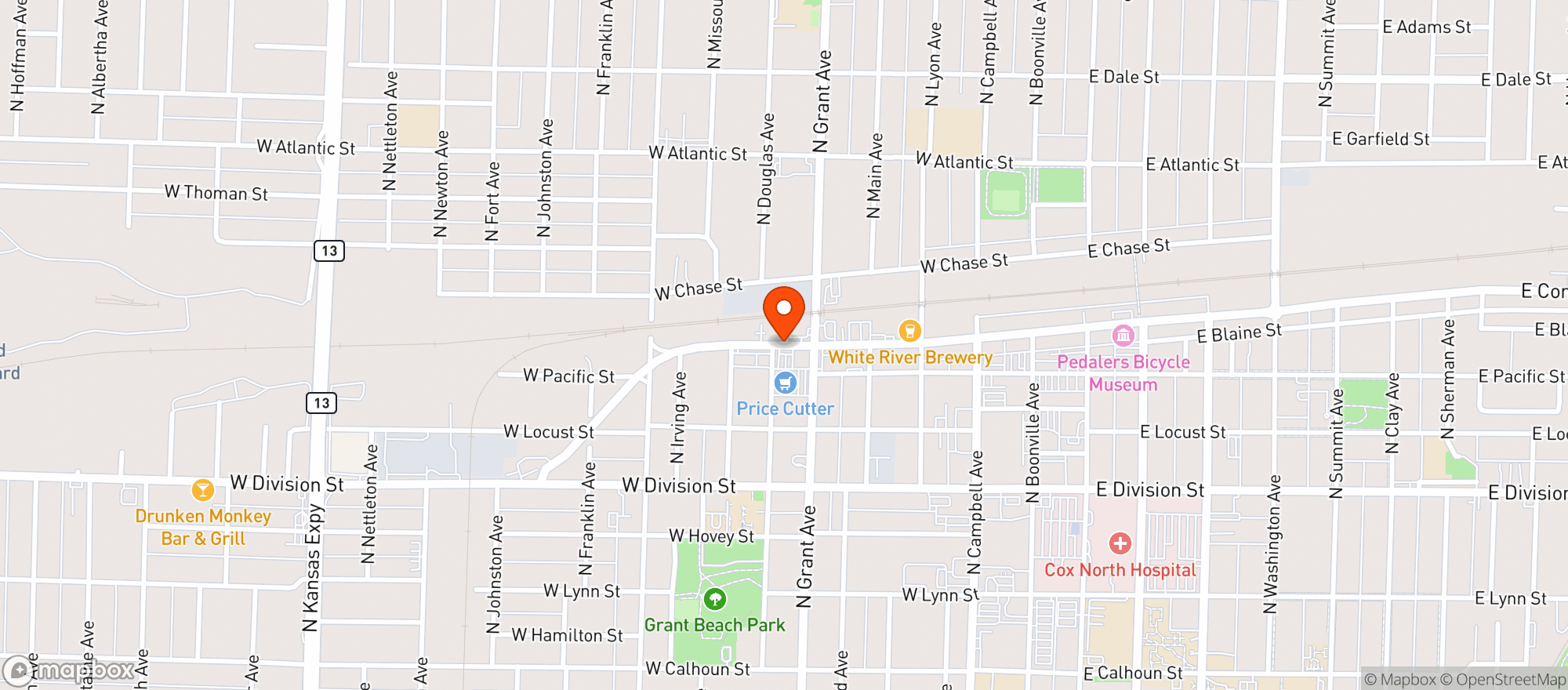 Map showing Price Cutter