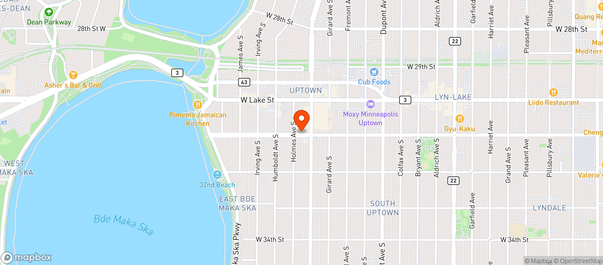 Map showing The Tasting Room
