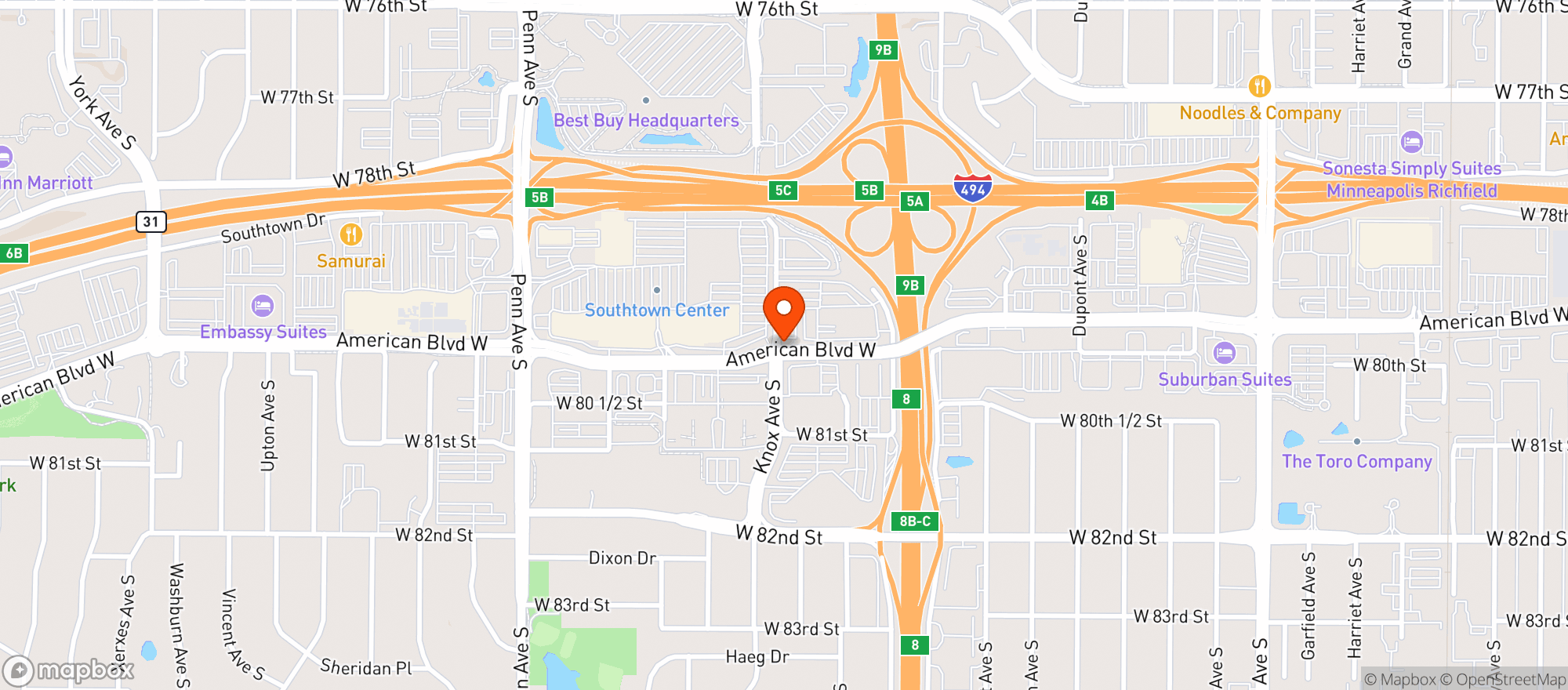 Map showing Luckys 13 Pub