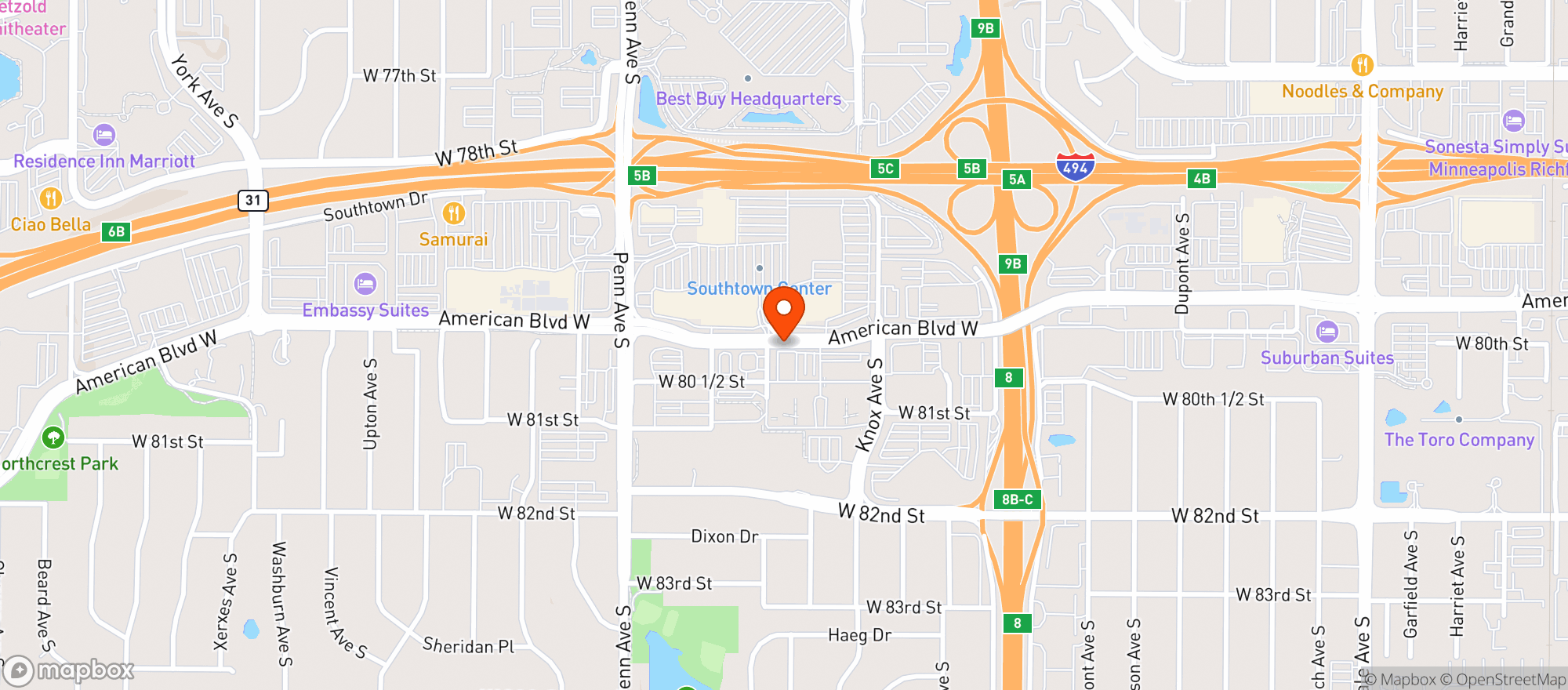 Map showing Red Lobster