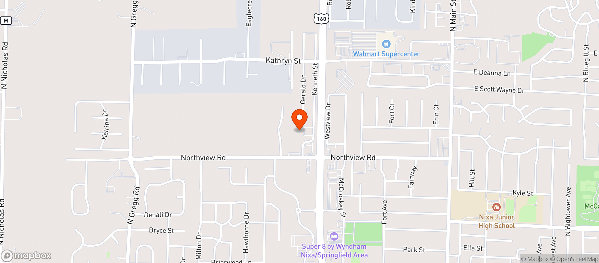 Map showing Harter House - Nixa