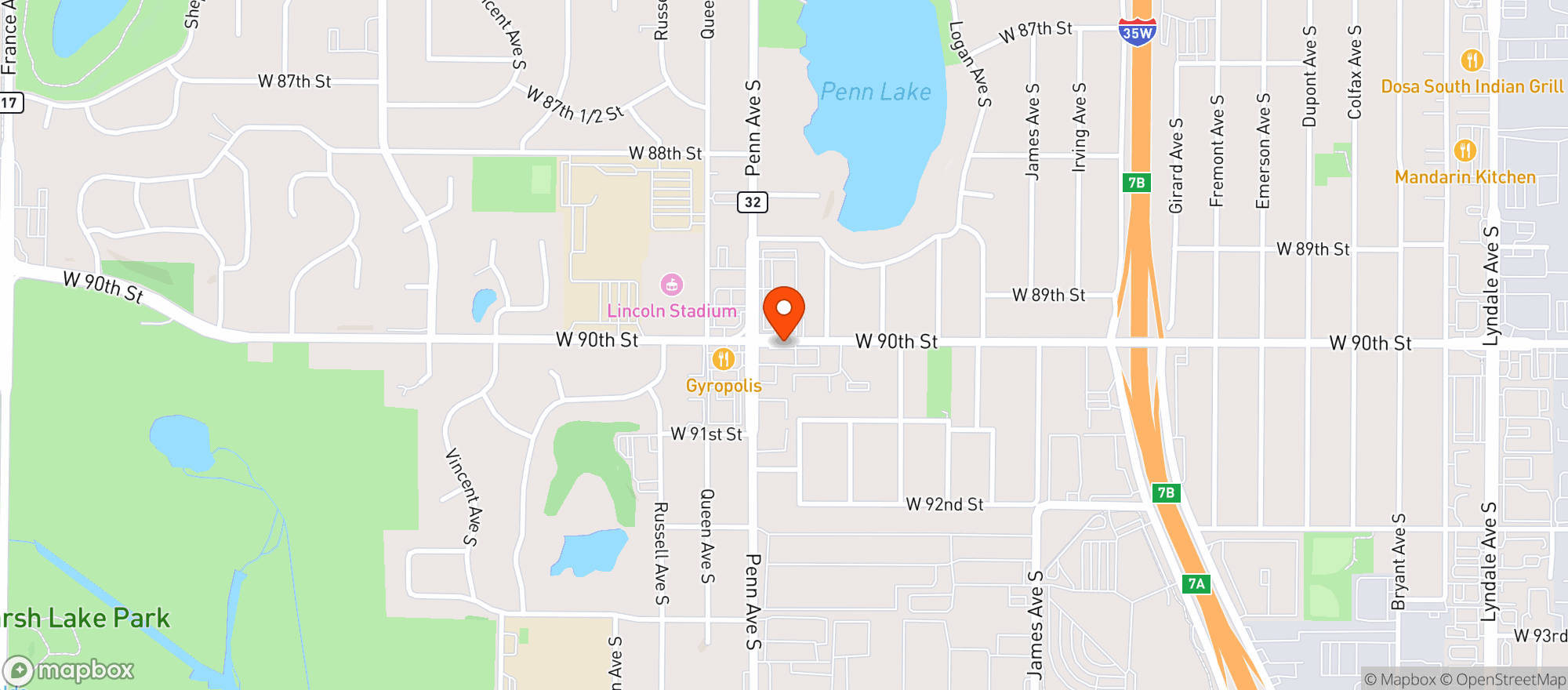 Map showing Bucks Liquors