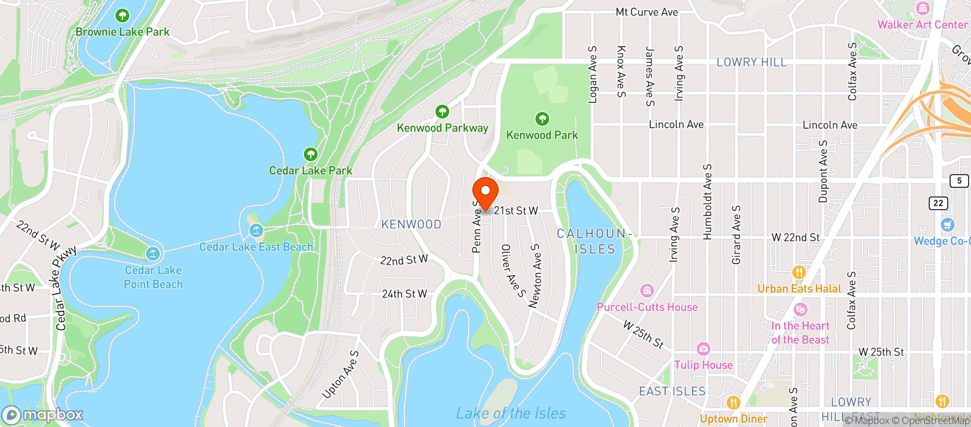 Map showing The Kenwood