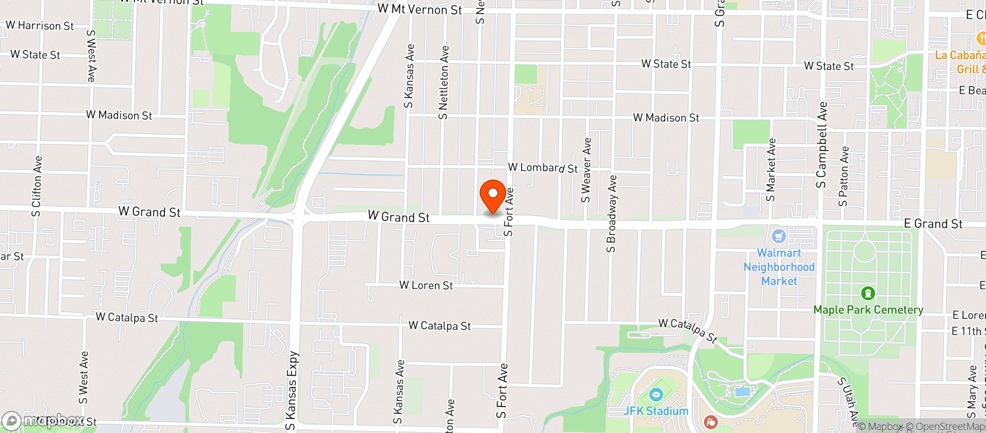 Map showing Grand Mart & Mat