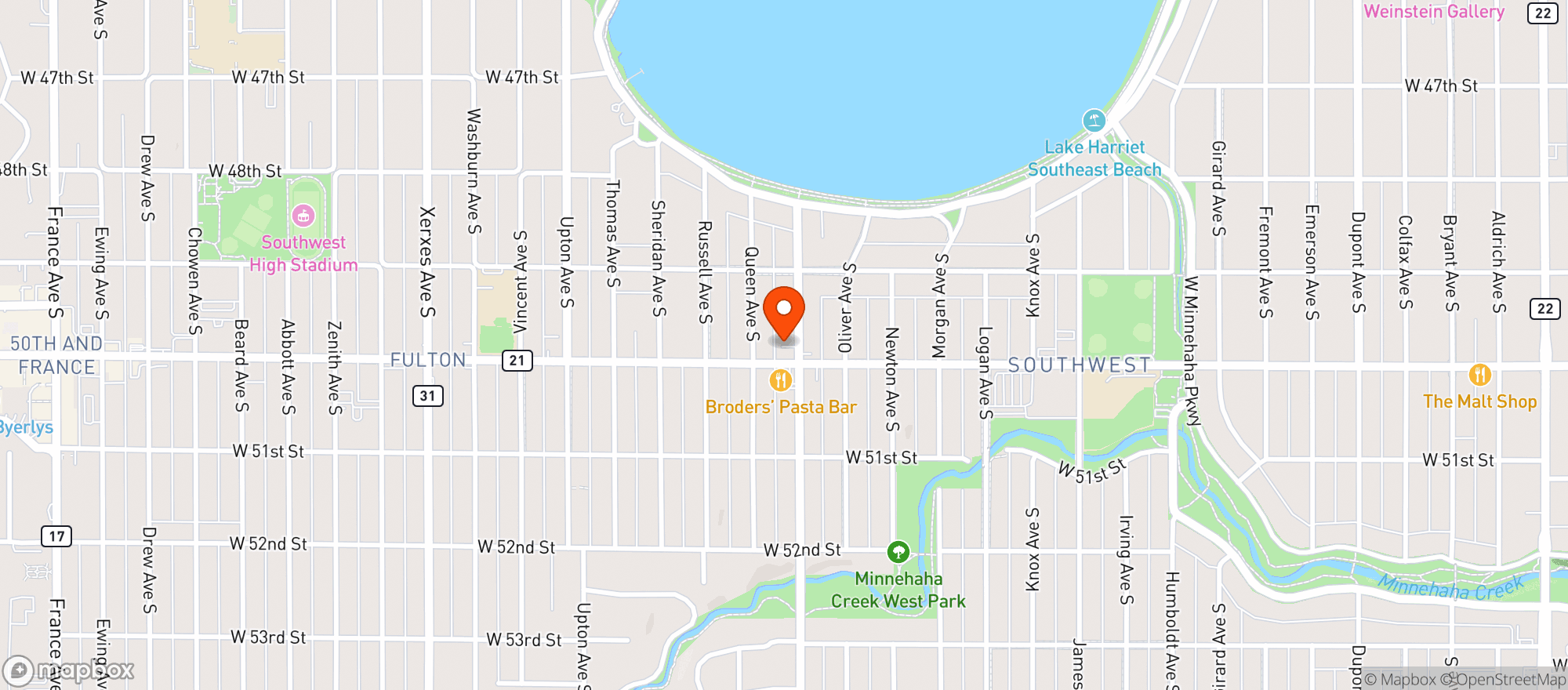 Map showing Broder's