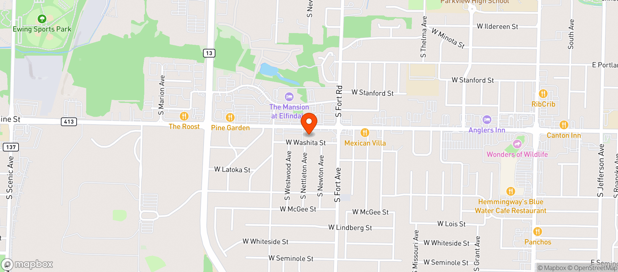 Map showing Diamond Smoke Shop