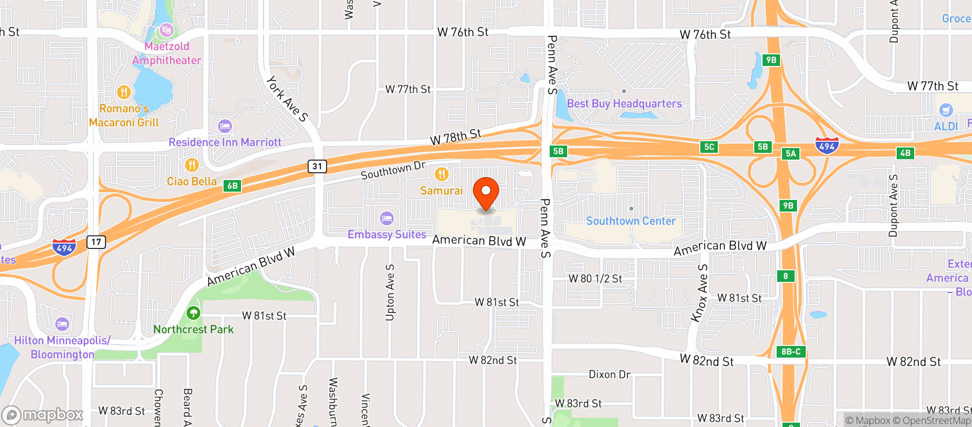 Map showing Target Store #5
