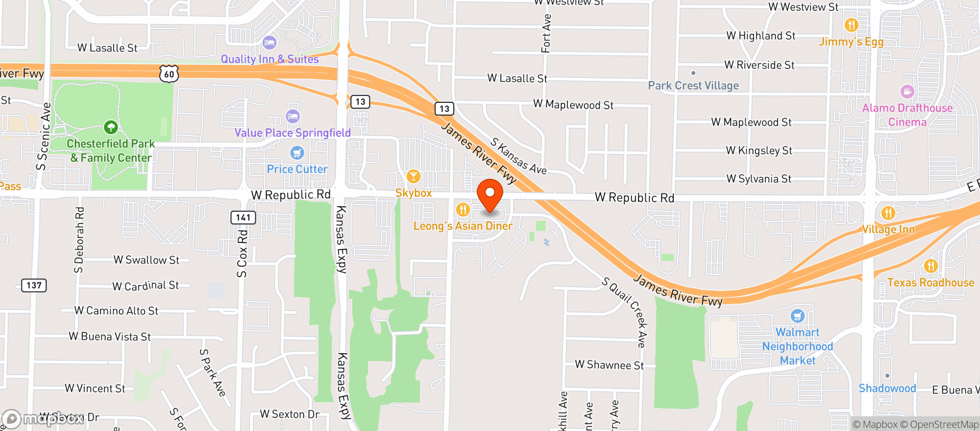 Map showing Brown Derby #30