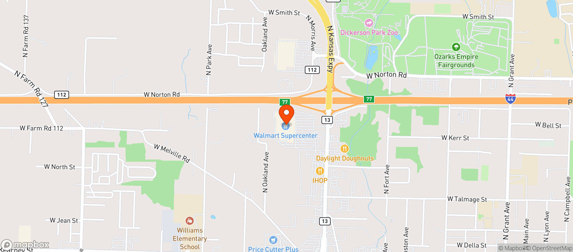 Map showing Walmart Supercenter