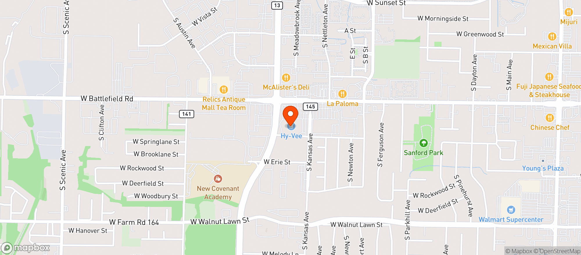 Map showing Hy-Vee Battlefield Market #1641 [5097950]