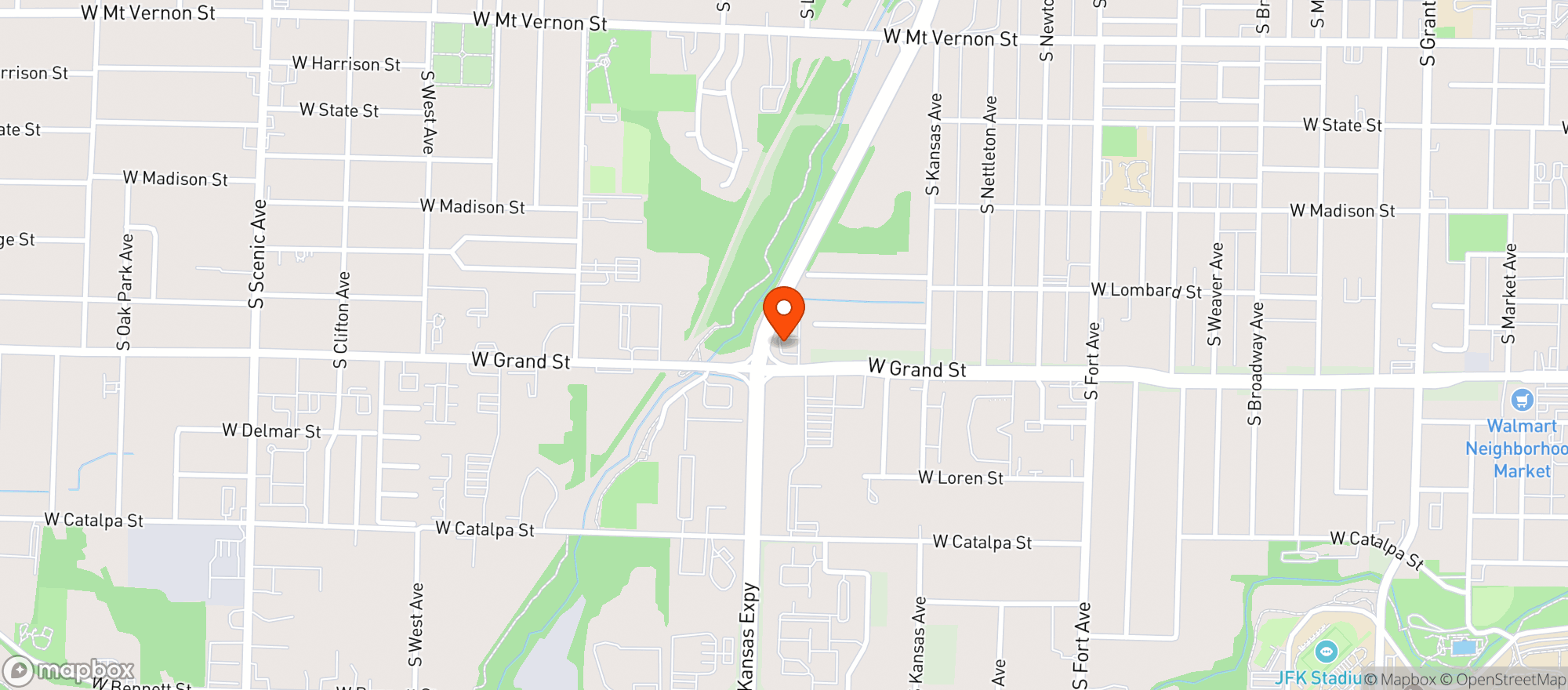 Map showing Express Stop