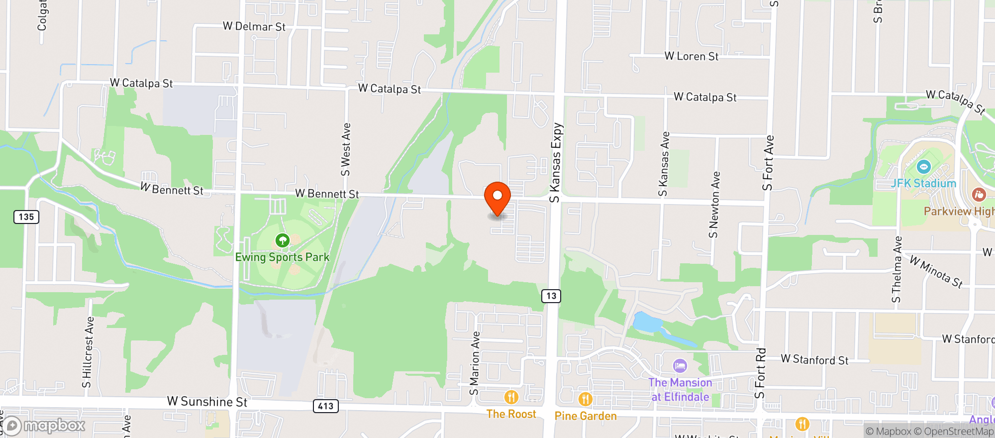 Map showing Club Rodeo