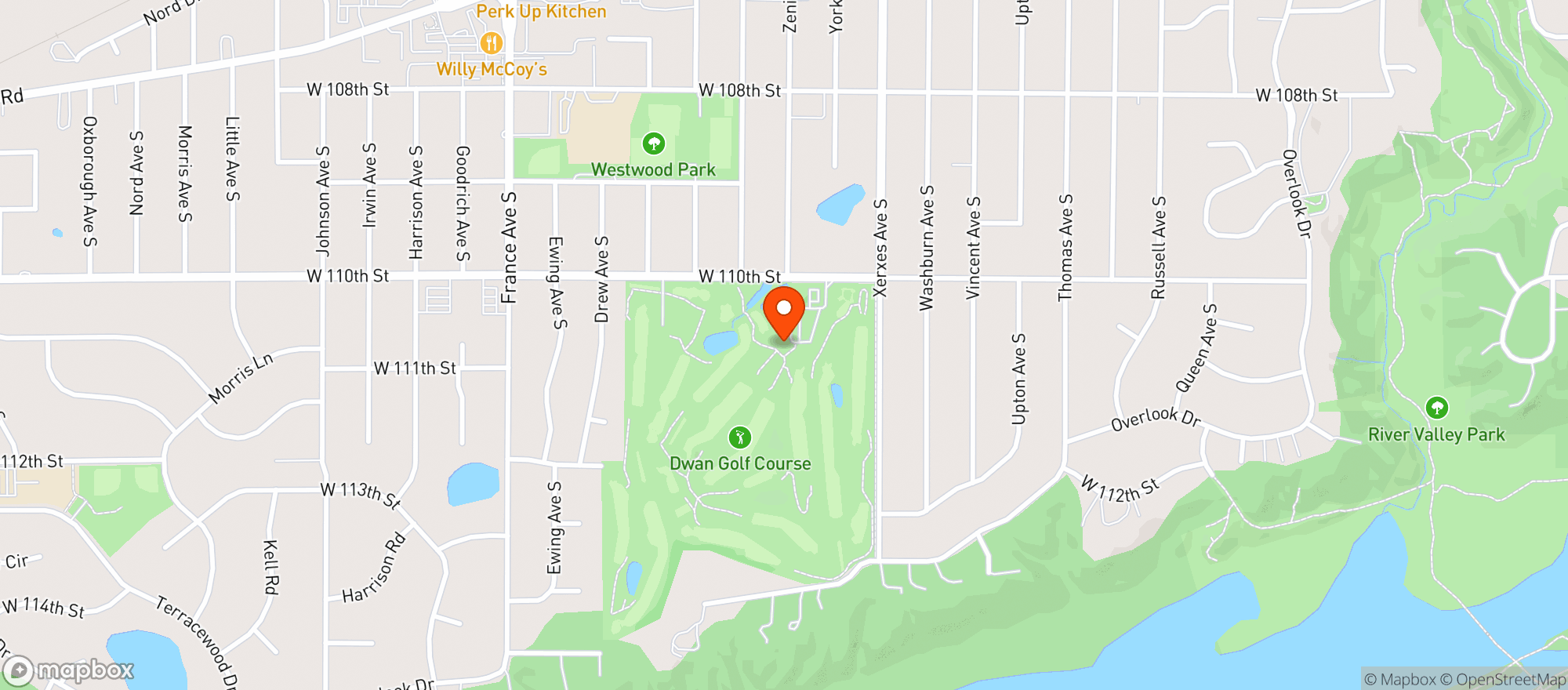Map showing Dwan Golf Club