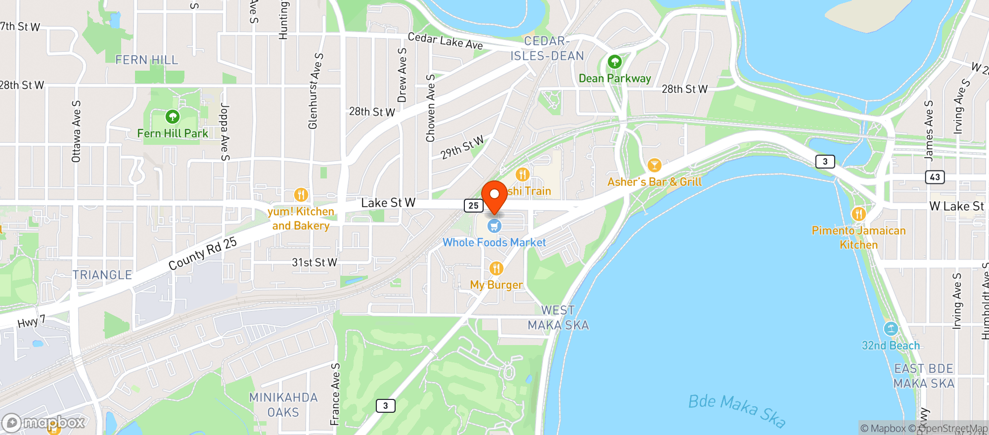Map showing Mgm - Mpls