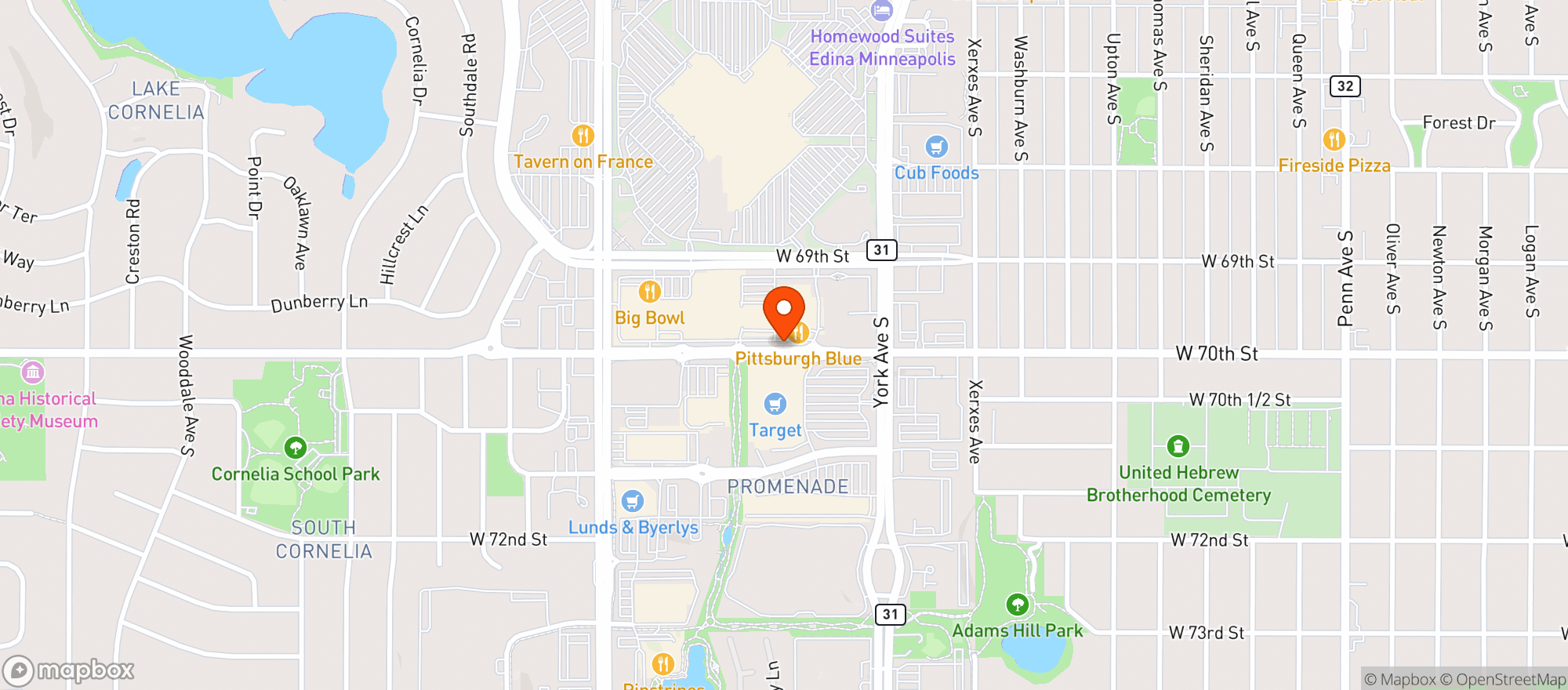 Map showing Westin Hotels & Resorts