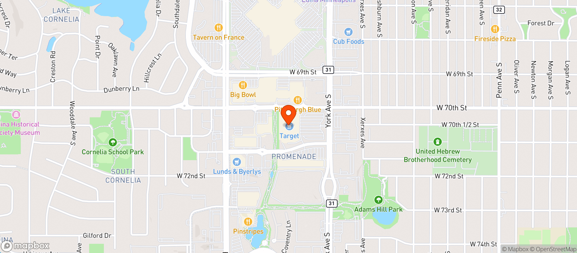 Map showing Supertarget #2313