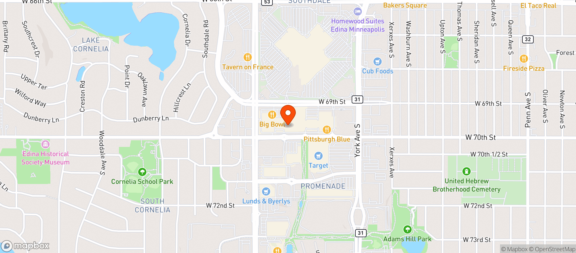 Map showing Williams Sonoma
