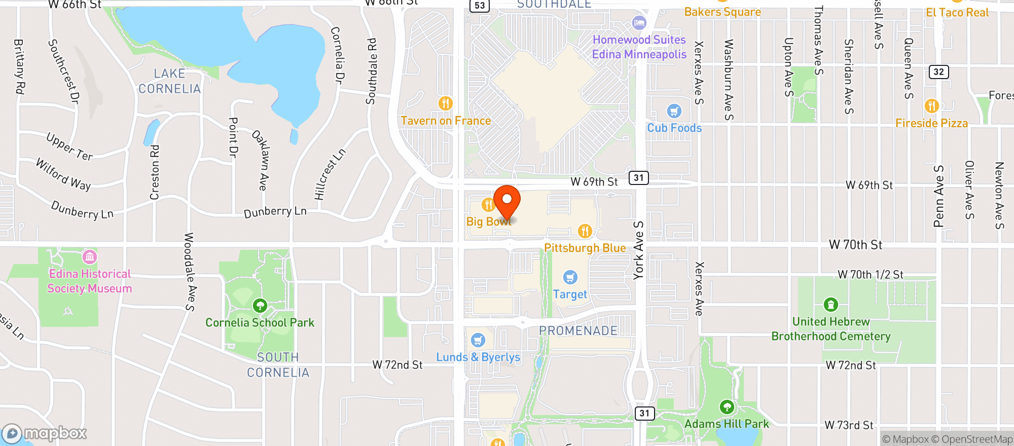 Map showing Sidneys Of Edina #0
