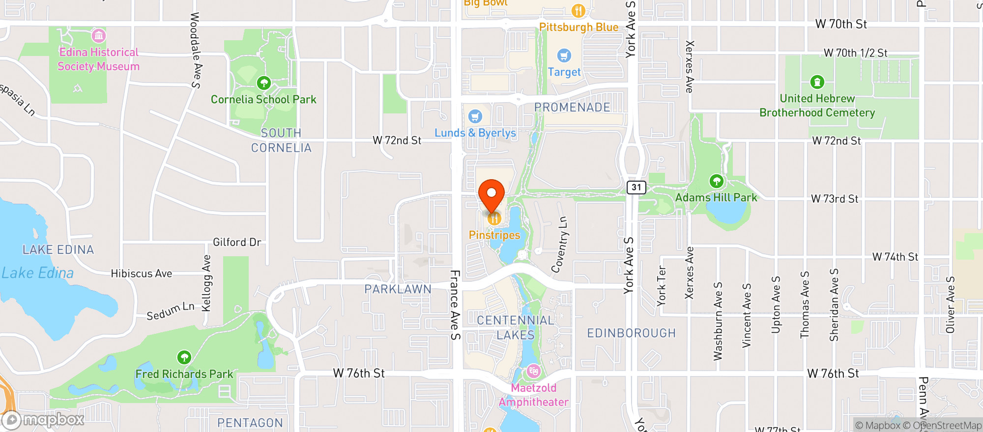Map showing Pinstripes